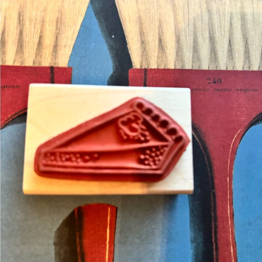 Paper Source - Slice of Pie Love - Rubber Stamp EUC